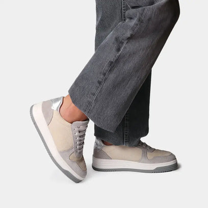 Aina Damen Leder-Sneaker Gris