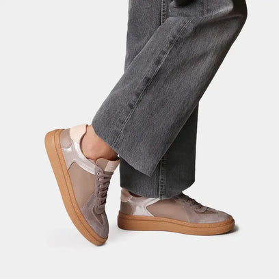 Aurea Damen Leder-Sneaker Taupe