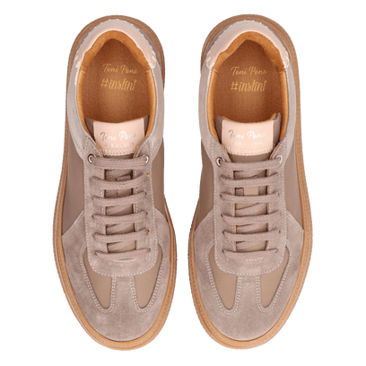 Aurea Damen Leder-Sneaker Taupe