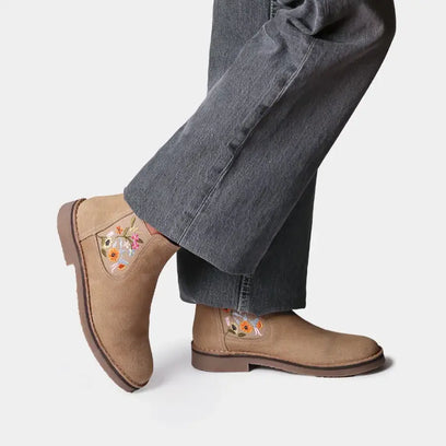 Bisbal Damen Wildleder-Chelsea Boots Beige