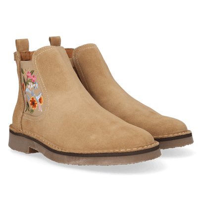 Bisbal Damen Wildleder-Chelsea Boots Beige
