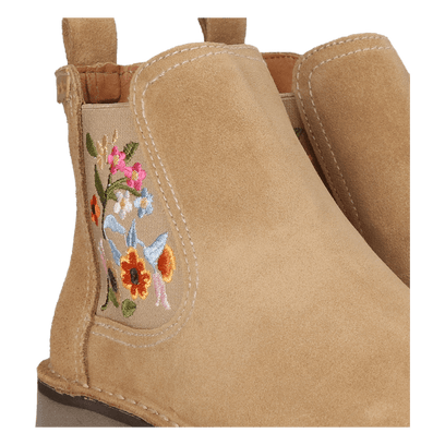 Bisbal Damen Wildleder-Chelsea Boots Beige