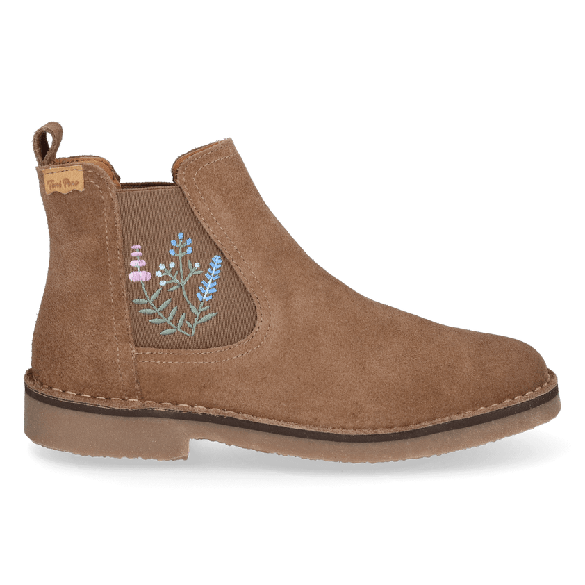 Bisbal Damen Wildleder-Chelsea Boots Taupe