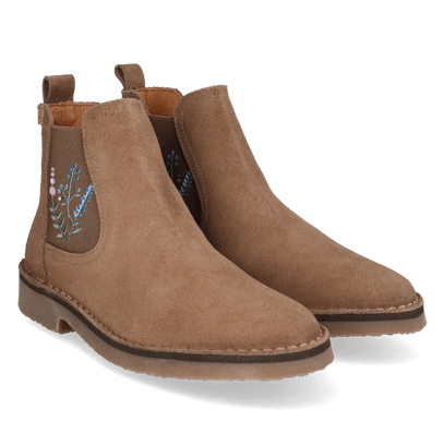 Bisbal Damen Wildleder-Chelsea Boots Taupe