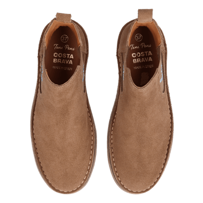 Bisbal Damen Wildleder-Chelsea Boots Taupe