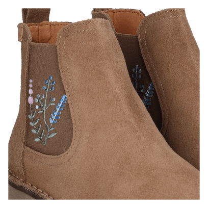 Bisbal Damen Wildleder-Chelsea Boots Taupe