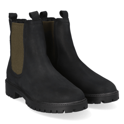 Carla-NC Damen Leder-Chelsea Boots Negre