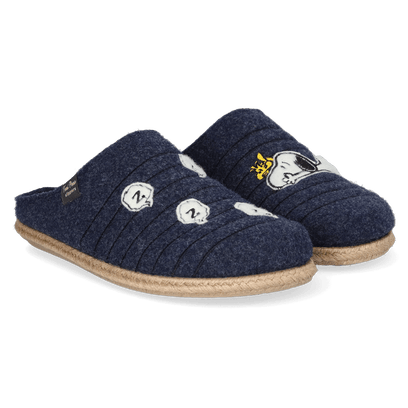 Charlie Herren Filz-Hausschuhe Blau