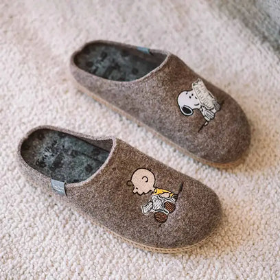 Charlie Herren Filz-Hausschuhe Taupe