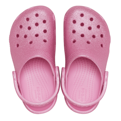 Classic Glitter Clogs Toddler Pink Tweed Glitter