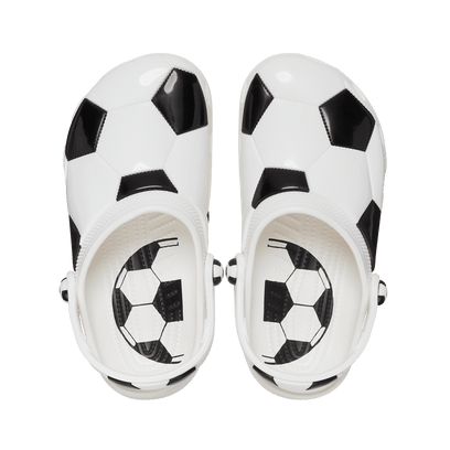 Classic Soccer Ball Clogs Kids White/Black