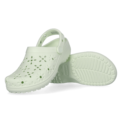 Classic Floral Cut Out Clogs Jade Tint