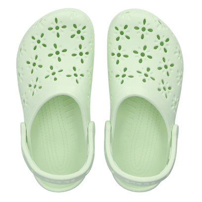 Classic Floral Cut Out Clogs Jade Tint