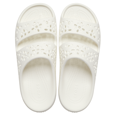 Classic Floral Cut Out Pantoletten Chalk