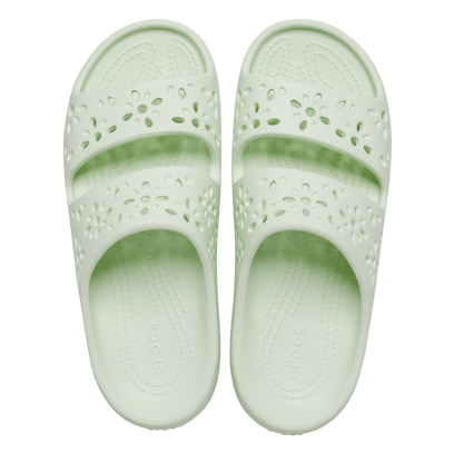 Classic Floral Cut Out Pantoletten Jade Tint