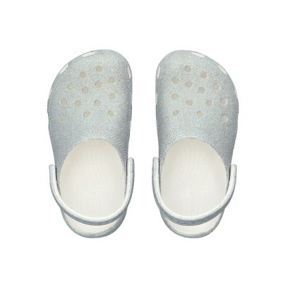 Classic Iridescent Glitter Clogs Toddler White
