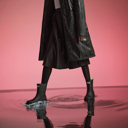 Unisex Downpour Insulated Short Wellington Boots Black