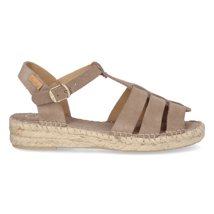 Elena Damen Wildleder-Espadrilles Taupe