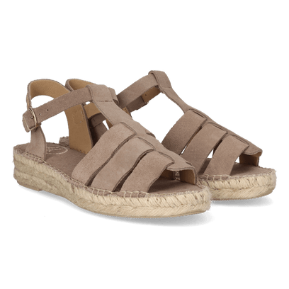 Elena Damen Wildleder-Espadrilles Taupe
