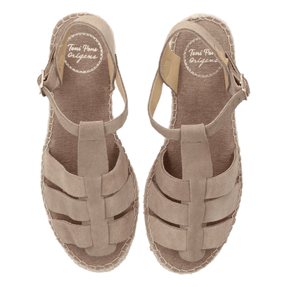 Elena Damen Wildleder-Espadrilles Taupe