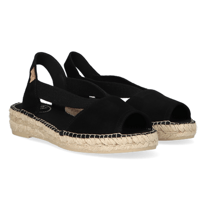 Ella Damen Espadrilles Suede Negre