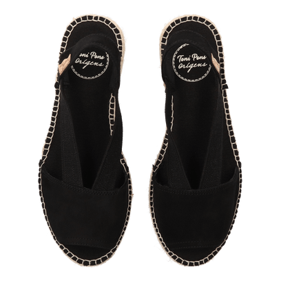 Ella Damen Espadrilles Suede Negre