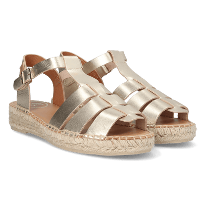 Emma Damen Leder-Espadrilles Plati