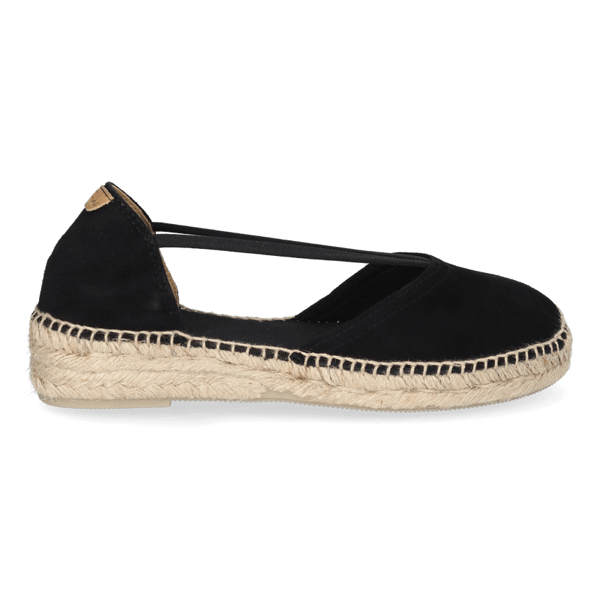Erla-A Damen Wildleder-Espadrilles Negre