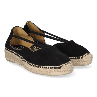 Erla-A Damen Wildleder-Espadrilles Negre