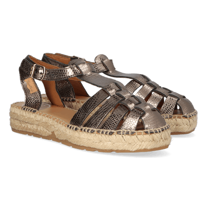 Evian-CA Damen Leder-Espadrilles Plom