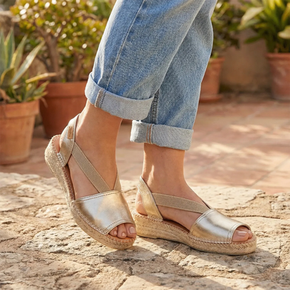 Etna Damen Espadrilles Plati