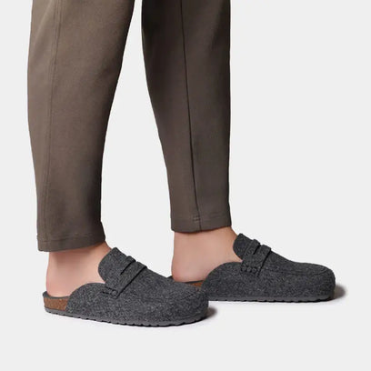 Genis Herren Filz-Hausschuhe Antracita