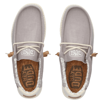 Wally Linen Natural Herren Halbschuhe Grey