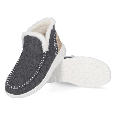 Denny Wool Faux Shearling Damen Boots Grey