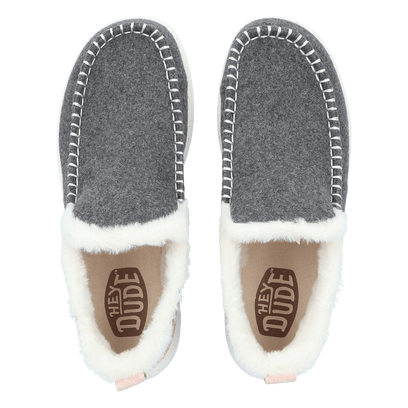 Denny Wool Faux Shearling Damen Boots Grey