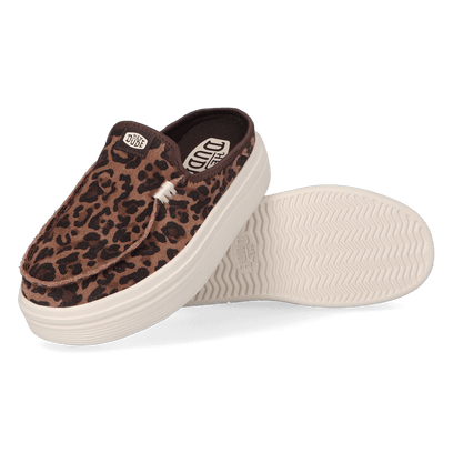 Austin Lift Classic Damen Wildleder-Halbschuhe Brown Leopard