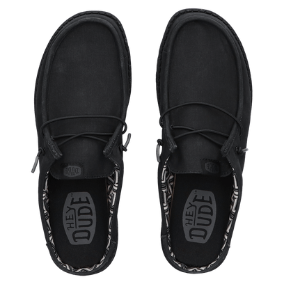 Wally Slip Canvas Herren Slippers Black/Black