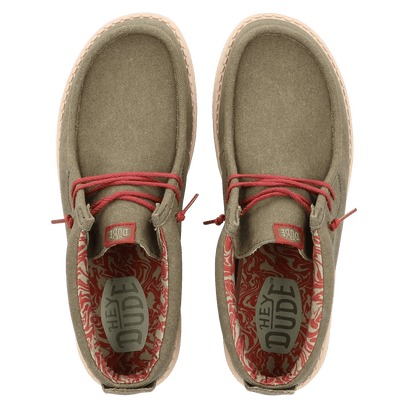 Wally Mid Waxed Canvas Herren Halbschuhe Olive