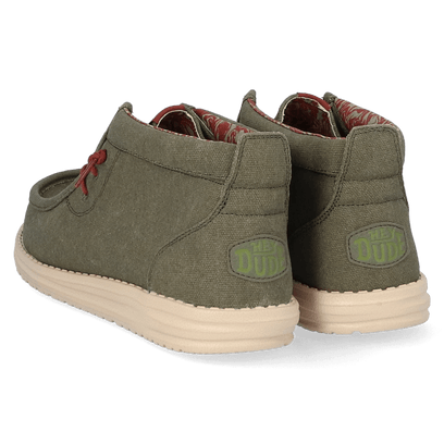Wally Mid Waxed Canvas Herren Halbschuhe Olive