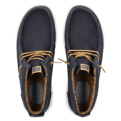 Wally Mid Waxed Canvas Herren Halbschuhe Navy
