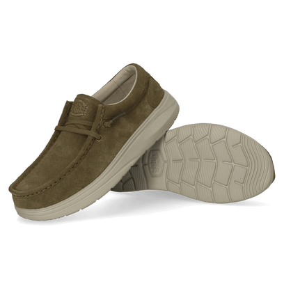 Wally Comf Suede Herren Halbschuhe Dark Olive/Stone Grey