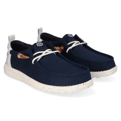 Wally Craft Linen Herren Halbschuhe Navy Blazer/Multi