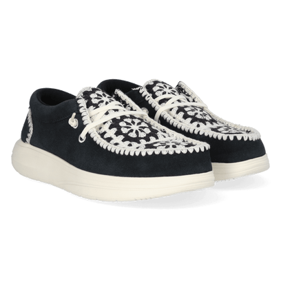 Wendy Comf Suede Crochet Damen Halbschuhe Black/Multi