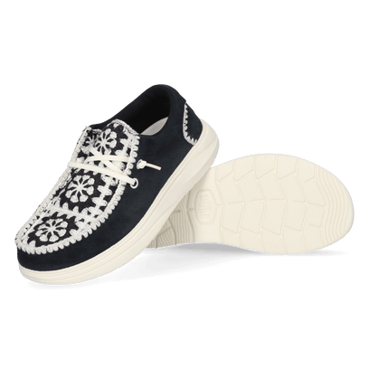 Wendy Comf Suede Crochet Damen Halbschuhe Black/Multi