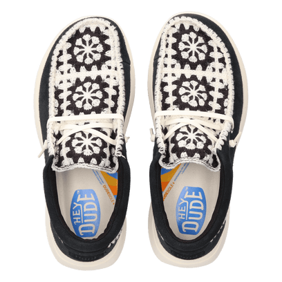 Wendy Comf Suede Crochet Damen Halbschuhe Black/Multi