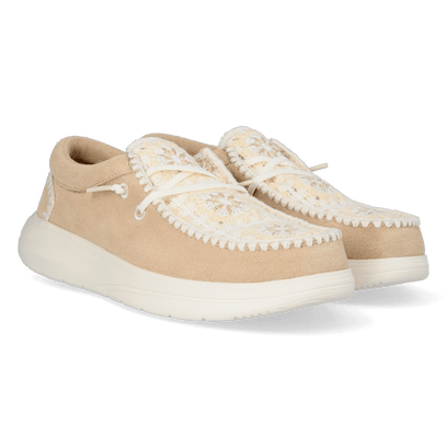 Wendy Comf Suede Crochet Damen Halbschuhe Irish Cream/Multi