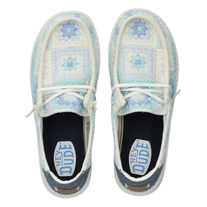 Wendy Cottage Crochet Damen Halbschuhe Bay Blue/Multi