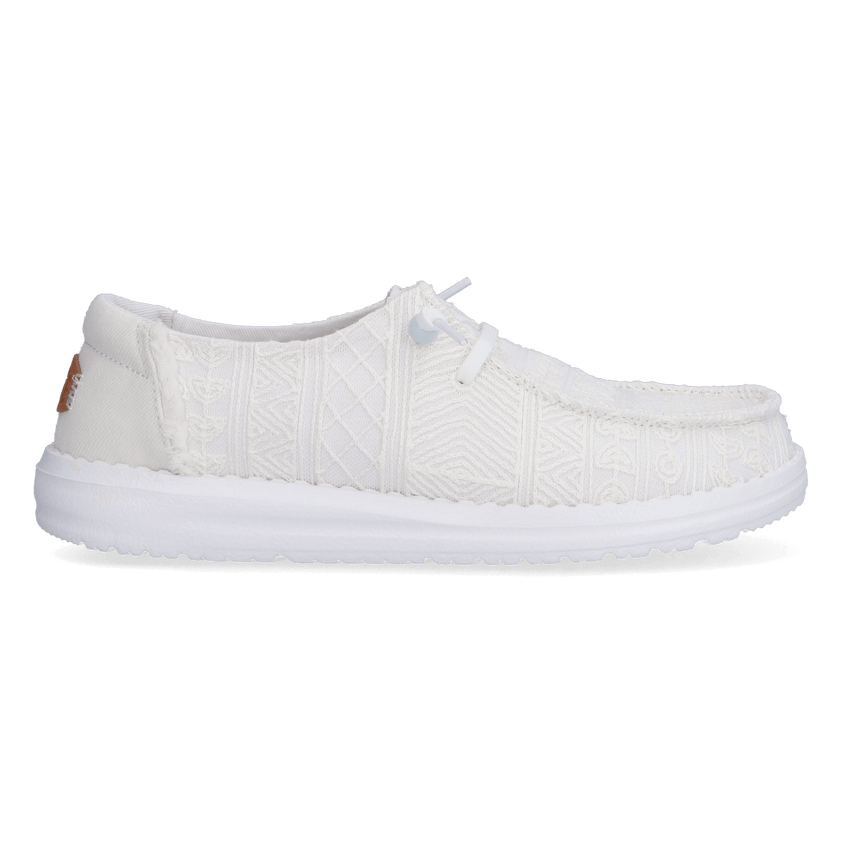 Wendy Crochet Lace Damen Halbschuhe White