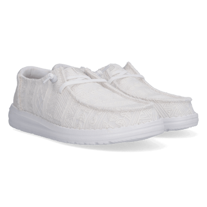 Wendy Crochet Lace Damen Halbschuhe White