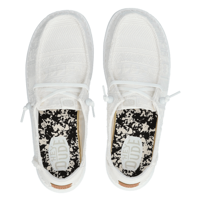 Wendy Crochet Lace Damen Halbschuhe White